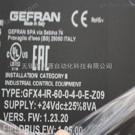 意大利GEFRAN 控制器GFX4-IR-60-0-4-0-E-Z09