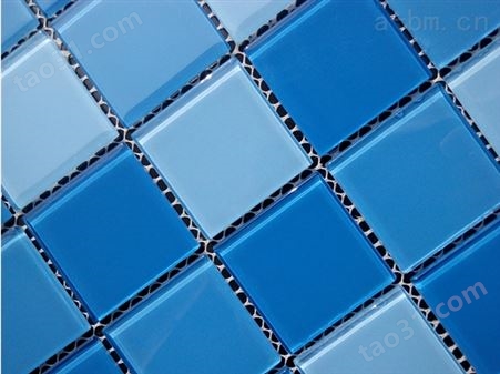 华硅5公分宽孔雀蓝水池玻璃马赛克  园林别墅装修